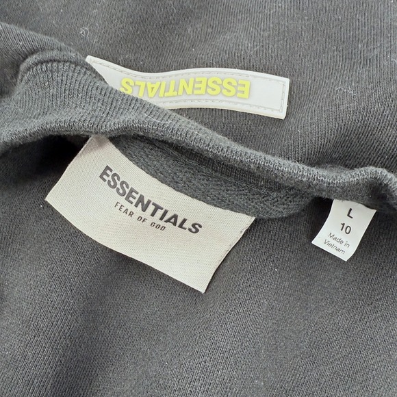Fear of God Essentials Kids Black Fleece Streetwear Pullover Sweatshirt Size L - Picture 4 of 8